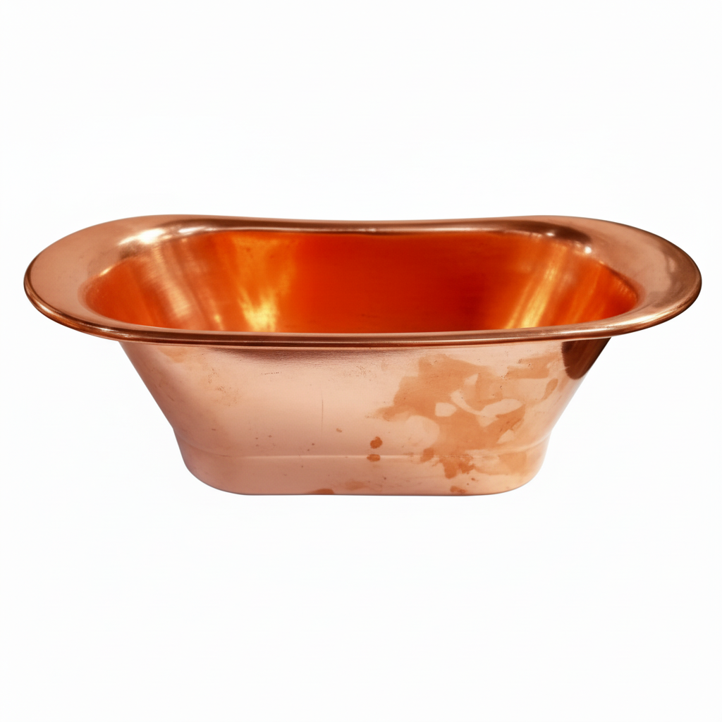 Copper bowl on a white background