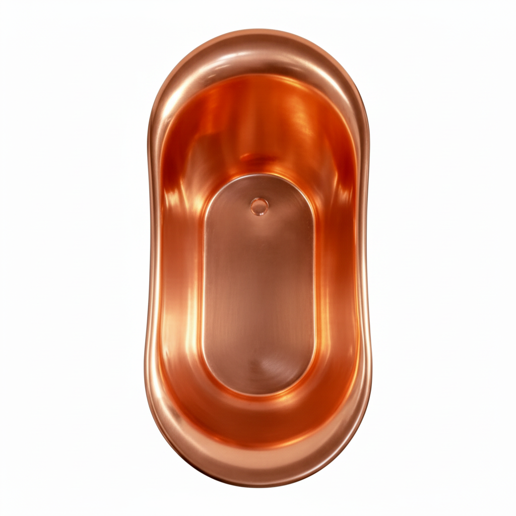 Copper bathtub on a white background