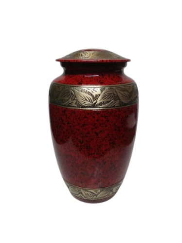 Red, Black & Golden Cremation Printed Urn for Adult Ashes