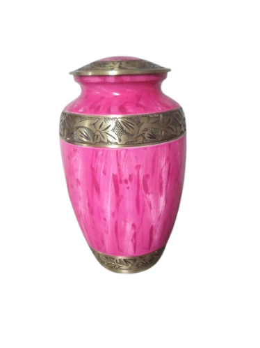 Pink, Black & Golden Cremation Printed Urn for Adult Ashes