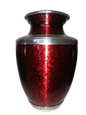 Red, Black & Silver Cremation Printed Urn for Adult Ashes
