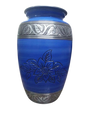 Blue, Black & Silver Cremation Printed Urn for Adult Ashes