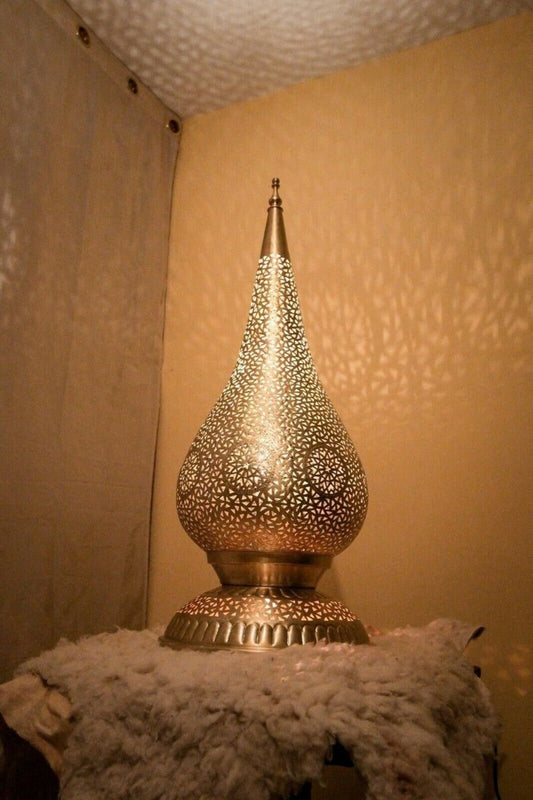 Moroccan Brass Table Lamp – Designer Lighting & Home Décor