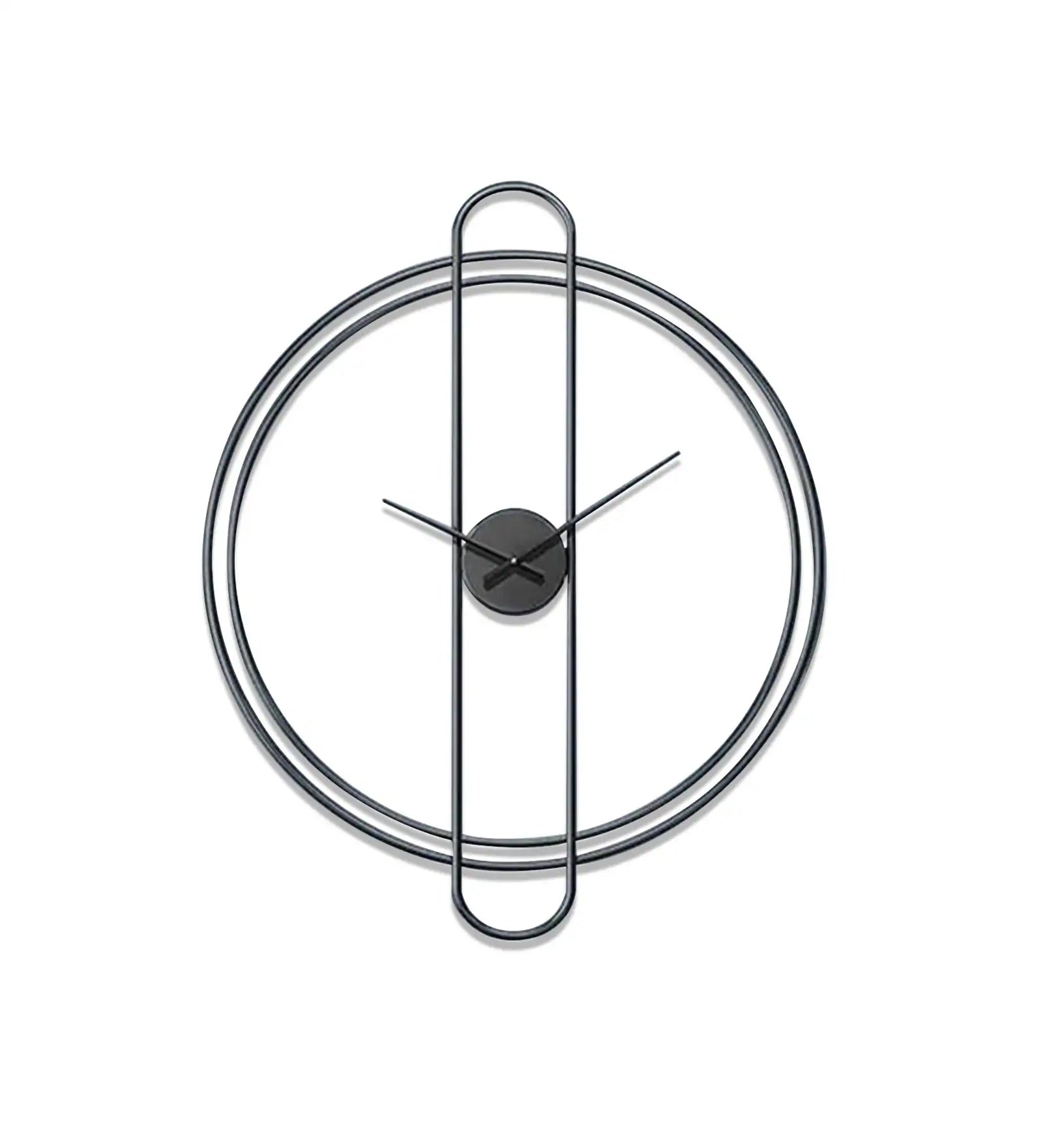 Modern wall clock with black hands on a white background