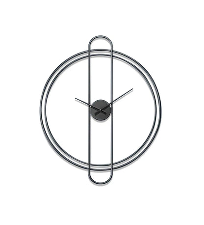 Modern wall clock with black hands on a white background