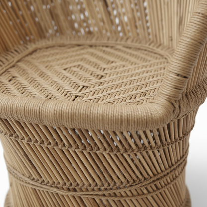 Woven chair on a white background